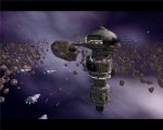 Attacking a space station in cinematic view