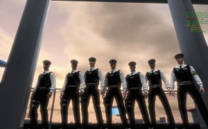Row of avatars dressed in Metropolitan Police uniforms