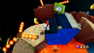Mario escpaing from flamey doom!