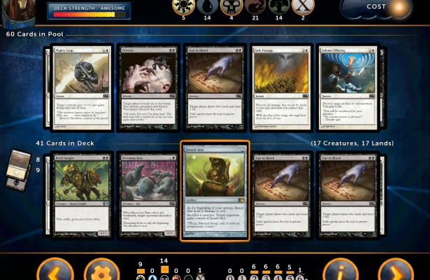 The overhauled Deck Builder includes an awesome bar to judge your decks...awesome.