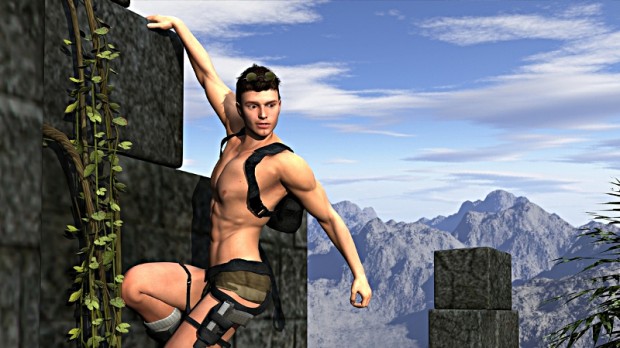 Nate - Male Lara Croft Wall Hang wide