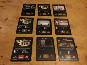 9 Locations set out ready for a game ranging from an old vault to a hippy farm to a standard house.