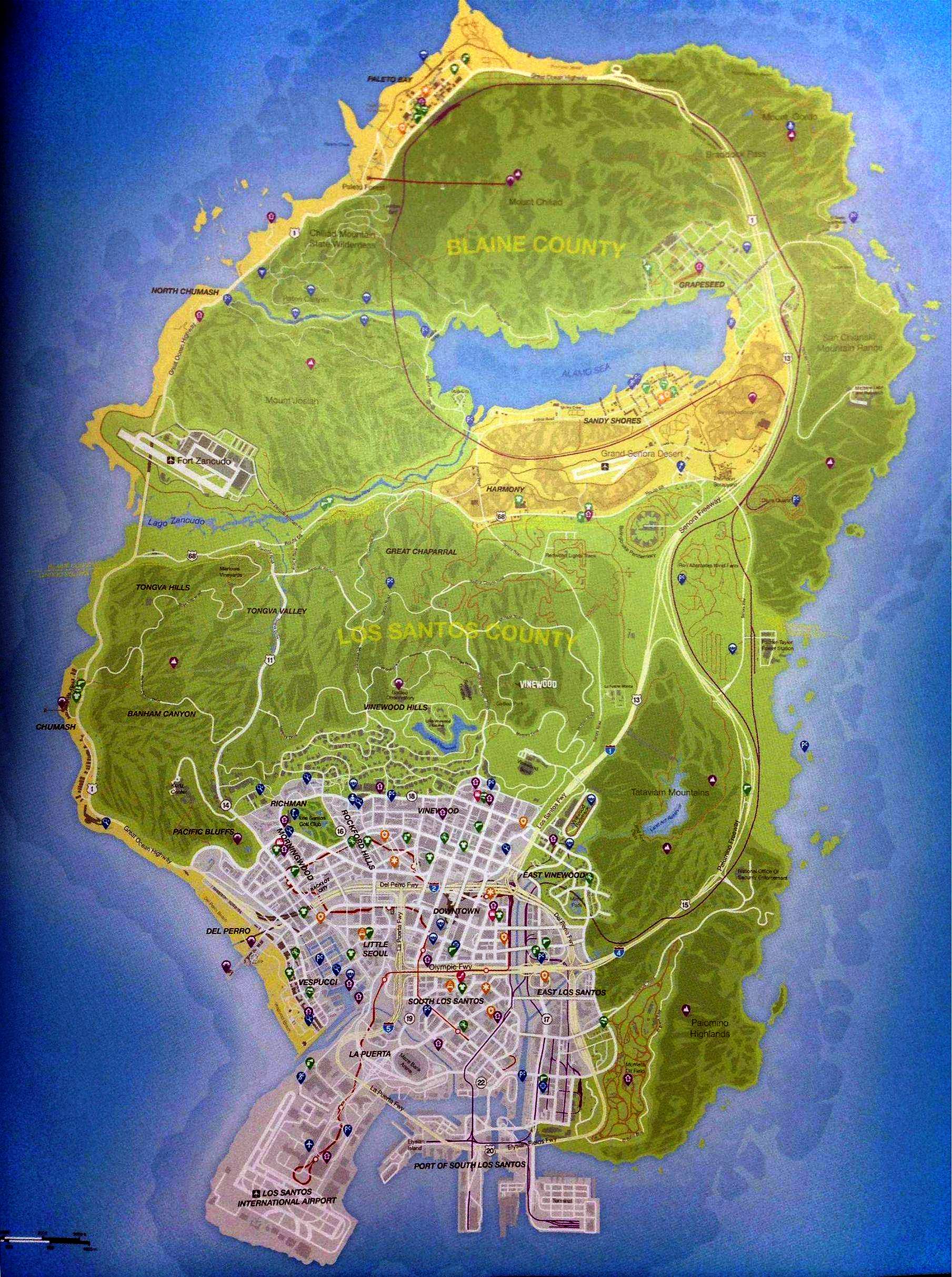 Here's The Map Of 'GTA 5's' Los Santos