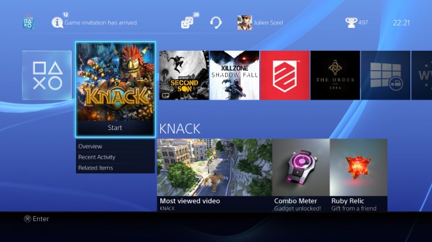 PlayStation 4 - Home Screen